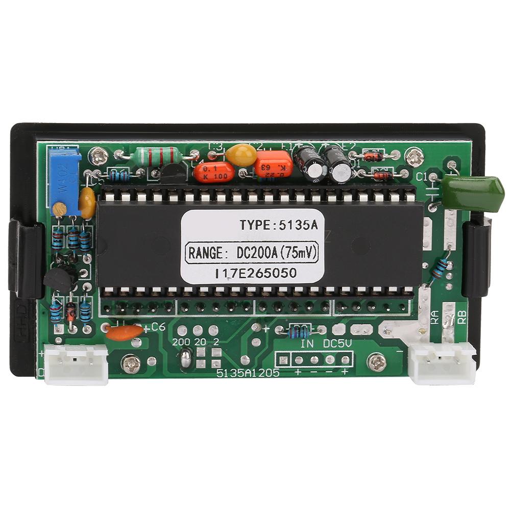 5135A DC5V 3 1/2 Ziffern Rotes LED Digital Panelmeter DC Amperemeter (DC200A (75mV))