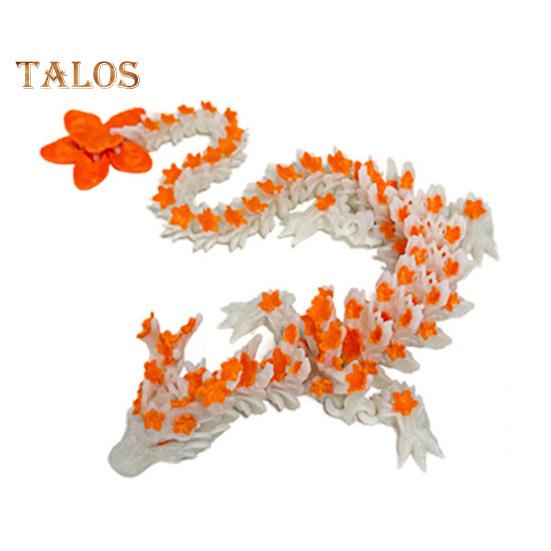 

Шарнирный дракон, 3D-печатный светящийся в темноте дракон, цветущая вишня, игрушка-фиджет в подарок любителям драконов оранжевый