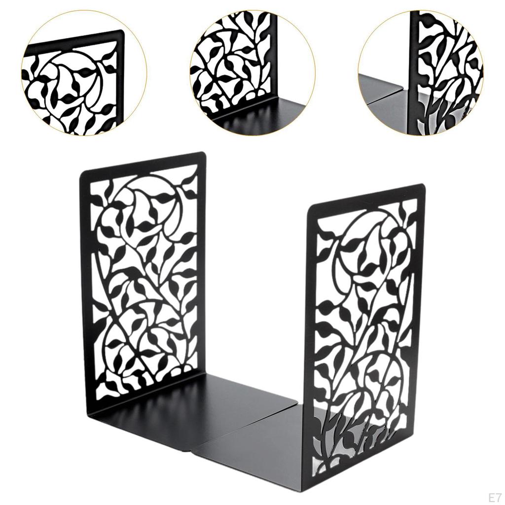 2 stk Metall Bokstøtter, Bokholderstativ, Dekorative Bokstøtter, Stoppere for Skrivebord Hjemmekontor