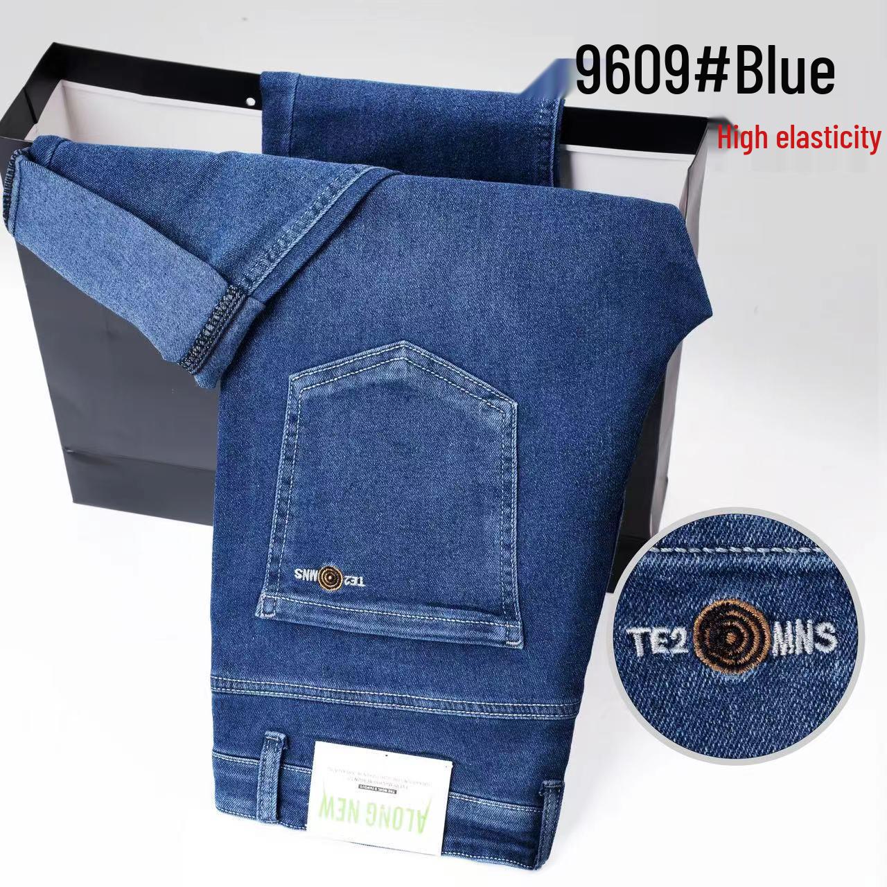 

Мужские джинсы из высококачественного эластичного денима Thin Hao Pai: Летние деловые длинные брюки 40 (Waist 31 inches) 180-210 lbs