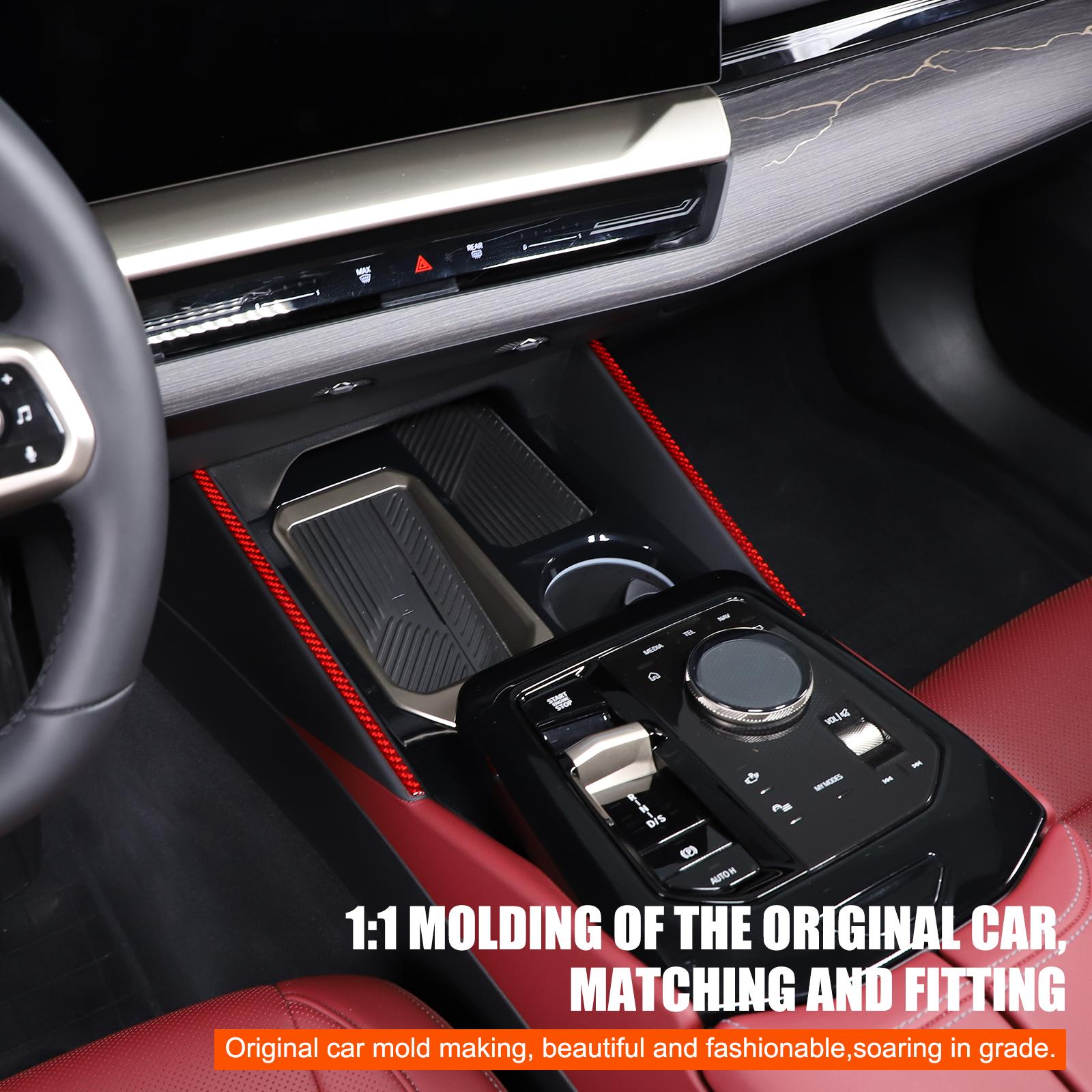 Red Carbon fiber Dashboard Center Console Trim Cover For BMW 5 Series G60 i5 24+