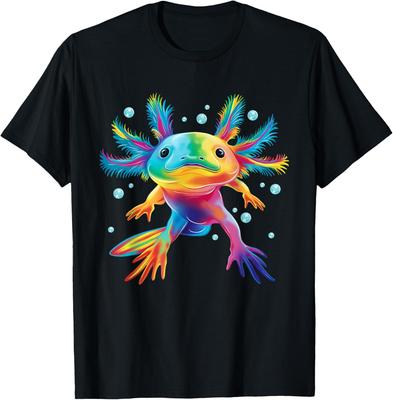Cute Axolotl Colorful Axolotl Art Girls Boys Women T-Shirt Mens Womens Tees Top