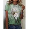 Nuova T-shirt Girocollo con Stampa 3D Farfalla T-shirt da Donna Moda Estiva Maniche Corte Top Oversize Estivo Abbigliamento Femminile