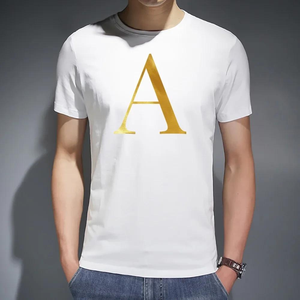 Men T Shirt O Neck White Tees Top New Summer Casual Letter Printed Streetwear Short Sleeve Tops Fashion Commuter T-Shirt Clothes