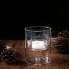 Transparent Tea Light Candle Holders European Style Glass Candlestick  Table Centerpieces