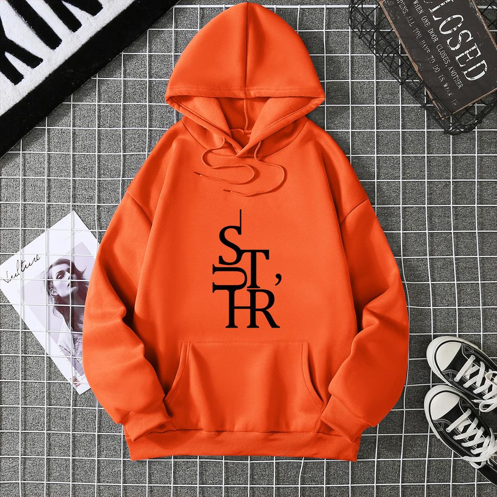 Letter Printed Personalized Casual Sports Hooded Sweatshirt 7040