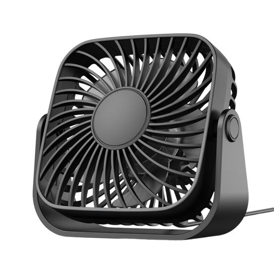 

Настольный вентилятор Мощный воздушный поток Тихая работа 3 скорости Вращающаяся на 360 градусов головка Вентилятор охлаждения с питанием от USB чёрный