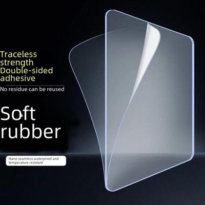 Patch Mural Adhésif Double Face Transparent Sans Trace pour Portes de Salle de Bain