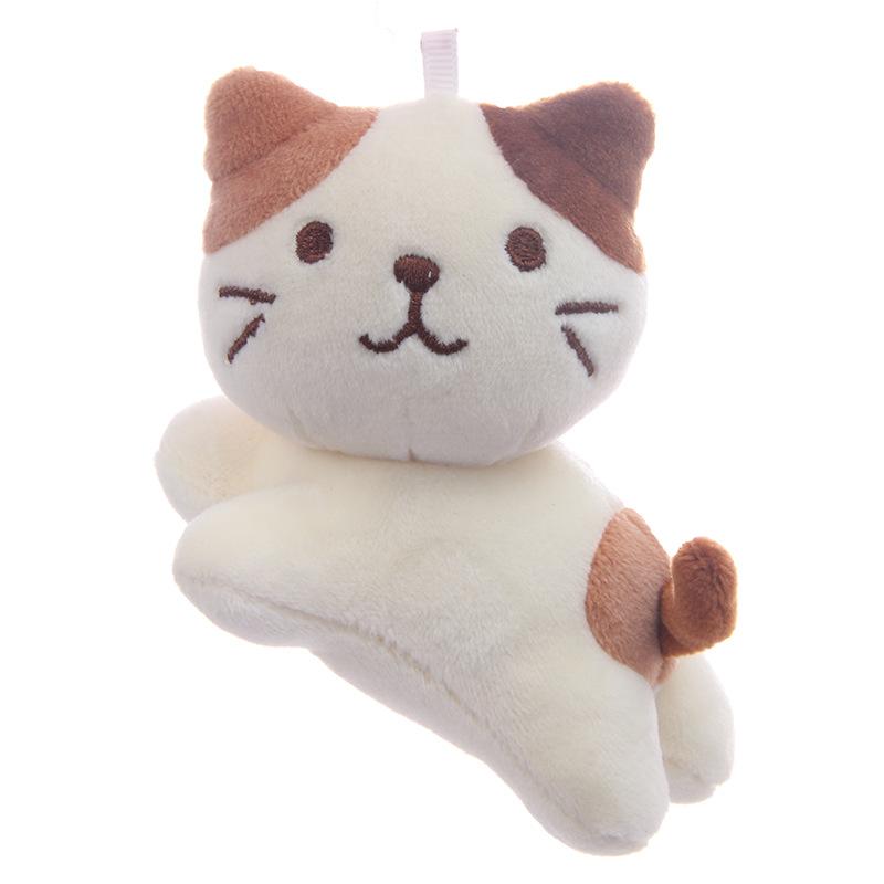 Cartoon Cute Six-Color Tilt Head Lying Plush Toy Cat Kitten Doll Backpack Pendant Decoration Christmas Halloween Gift Preferred