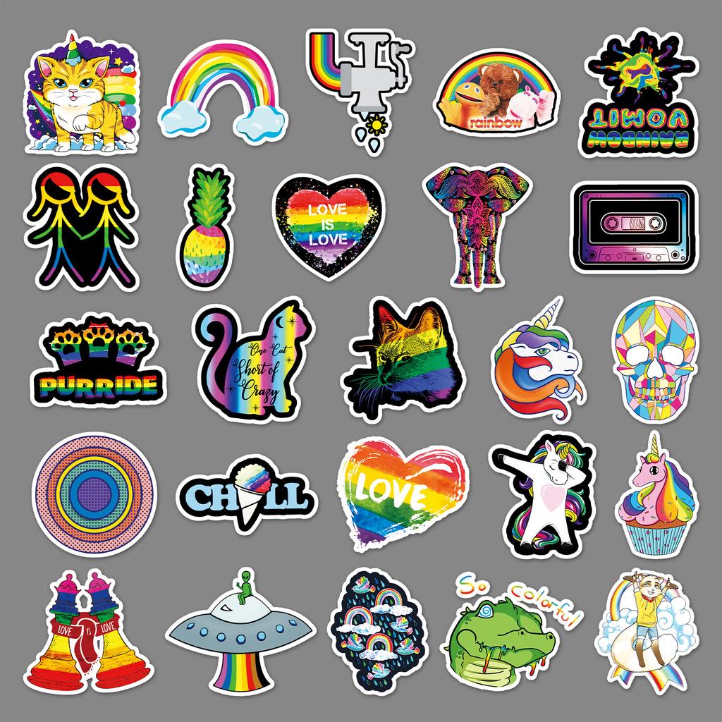 100 Pictures of Colored Cartoon Doodle Creative Tablet Computer Mobile Car Waterproof Suitcase Stickers