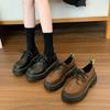 British style retro versatile heightening platform small leather shoes women's non-slip explosion college loafer single shoes 2025 new