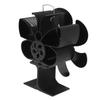 Stove Fan 6 Blades Grter   Volume Low Noise   Wr Resistance Fireplace Fan Black