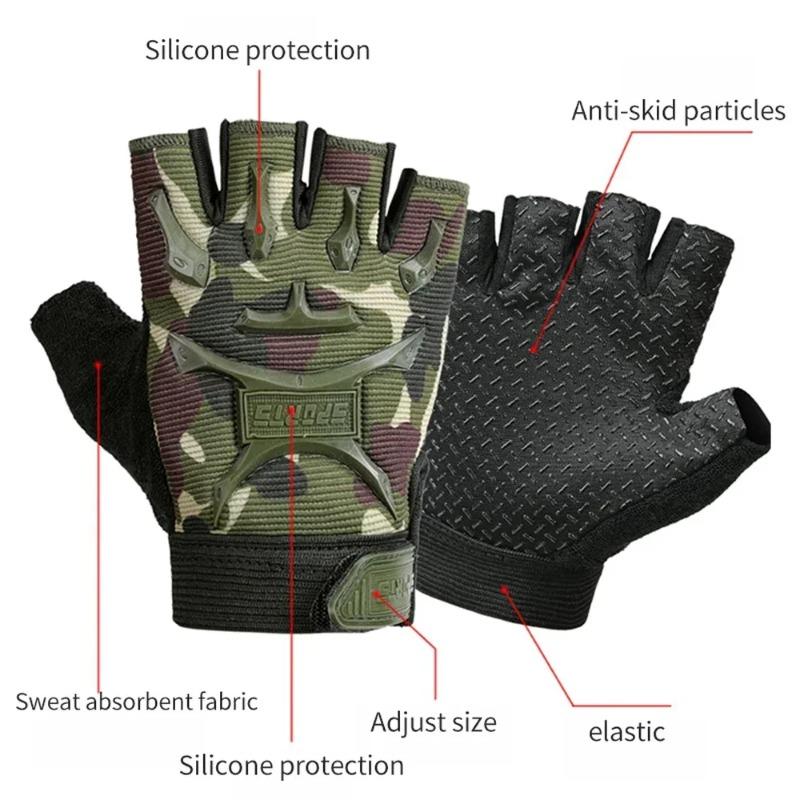 

1 Pair Semi-Tactical Finger Gloves For Men Suitable for Fitness Outdoor Sports Cycling Anti-slip and Wear-Resistant