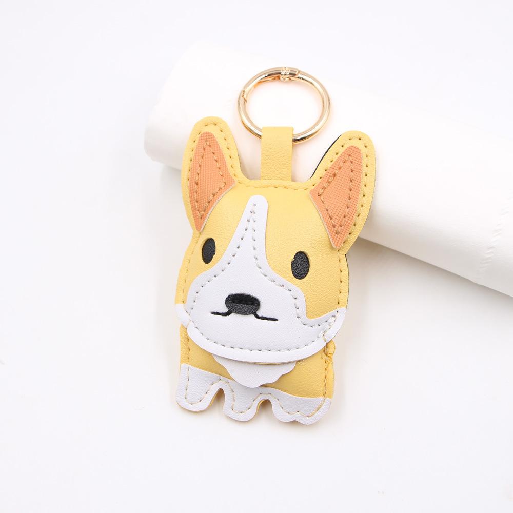 Vintage Puppy Small Keji Leather Pendant Key Chain+cute Cartoon Puppy Leather Gift Car Key Chain