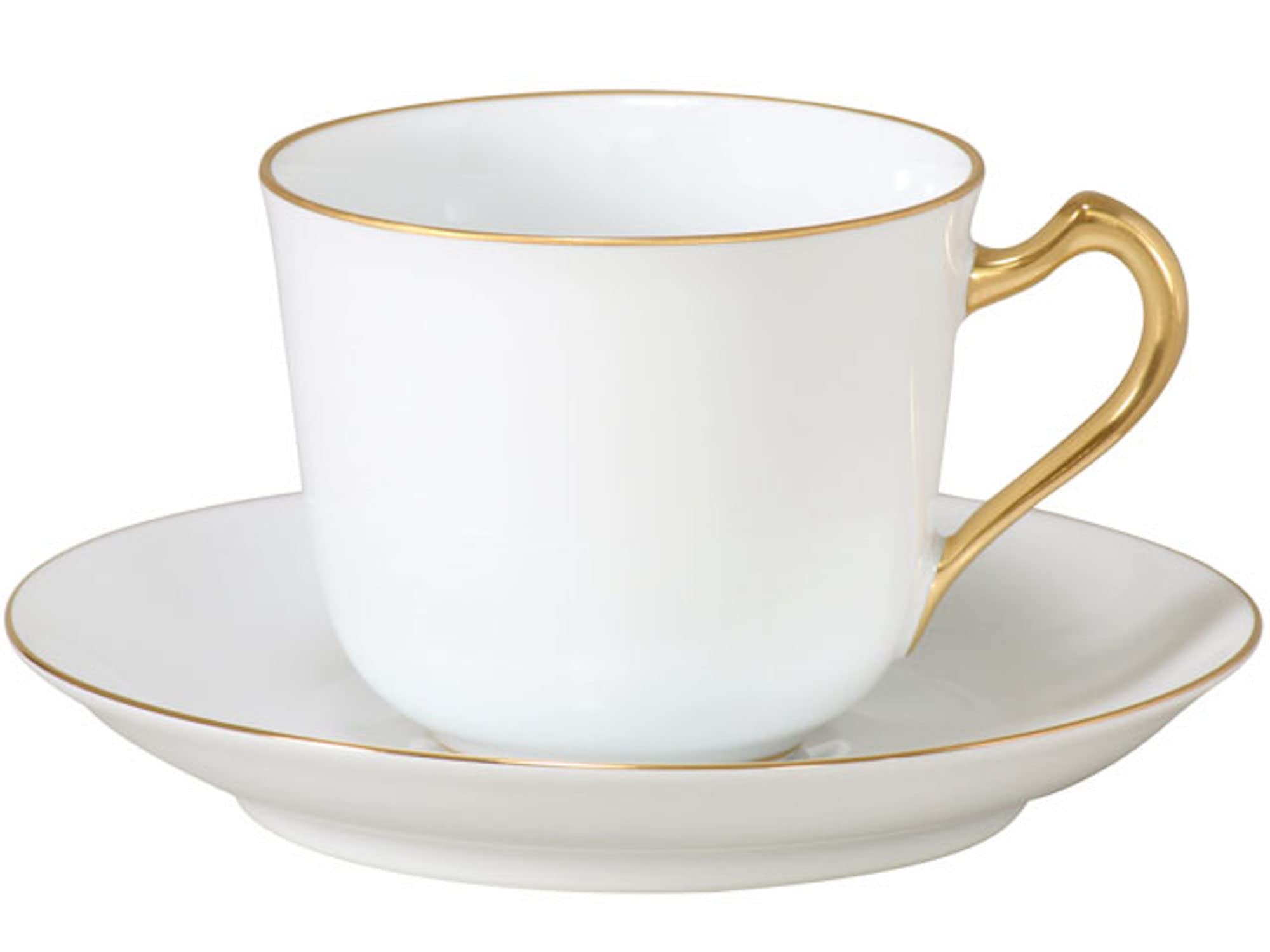 

Okura Art Pottery Gold Line (Rim Shape) Coffee Cup & Saucer, Coffee/Tea, Approx. 175cc, Made in Japan, 57c/1001