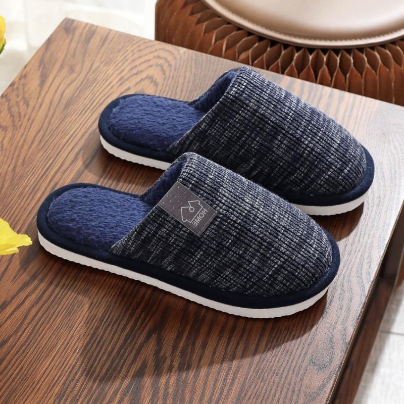 2025 new men's home slippers EVA sole solid color men's cotton slippers manufacturer wholesale