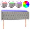 VidaXL Tête de Lit à LED Meuble de Chambre à Coucher Accessoire de Lit Double Tête de Cadre de Lit Intérieur Gris Clair 3123578