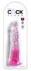 King Cock Clear - Realistic Dildo With Suction Cup Transparent-Pink 20 CM