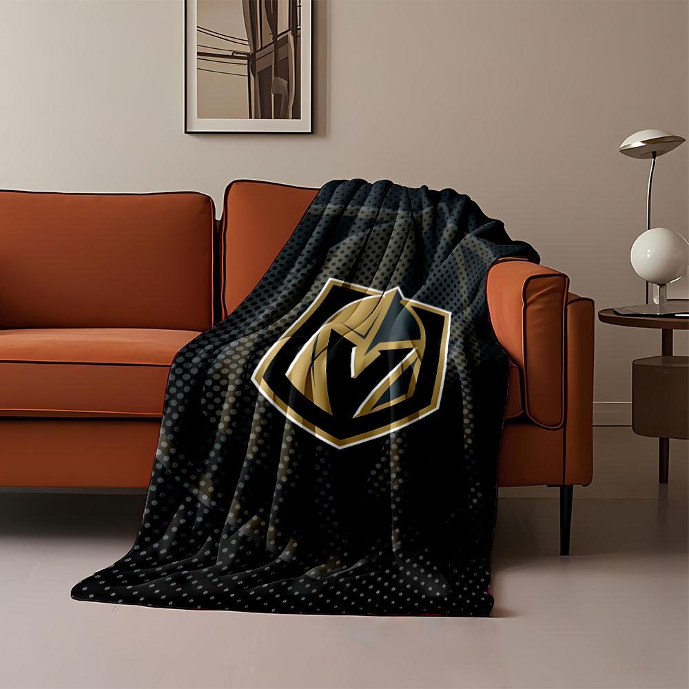 Golden Knight Crest On Black Pattern Print Blanket Soft and Cozy Perfect for the Living Room Bed Sofa or a Nap,gift