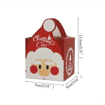 10 Stück Cartoon Frohe Weihnachten Leckerliboxen für Süßigkeiten Kekse Backen Apfel Papierbox Keks Geschenkverpackungsbox Neues Jahr