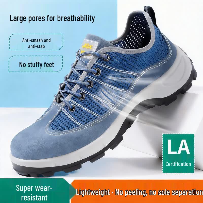 JUNBU Men s Steel Toe Breathable Work Safety Shoes 38