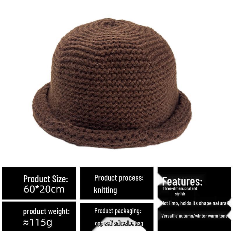 Women's Japanese Retro Rolled Brim Fisherman Hat
