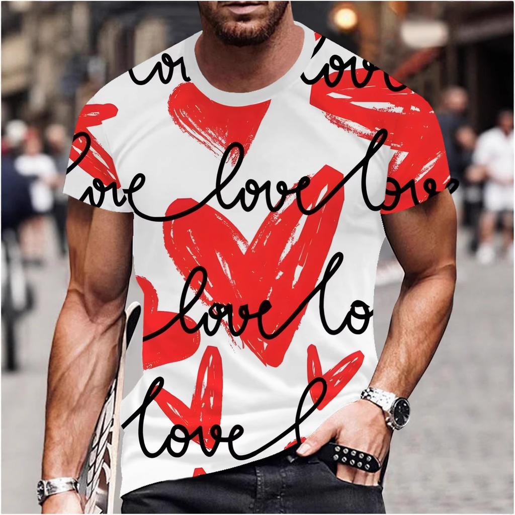 Trendiges Liebesrosen-Romantik-Print-T-Shirt