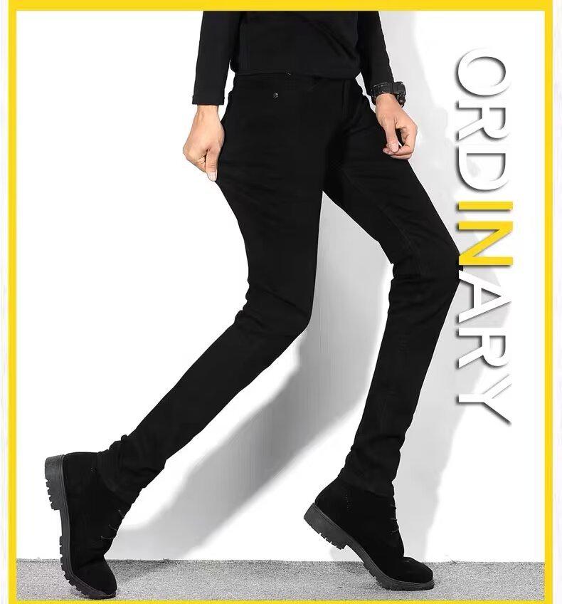 Men's Pure Black Stretch Business Jeans