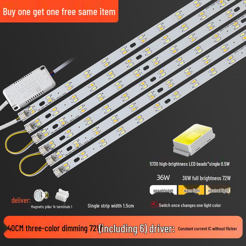 Three-Color LED Strip Light Panel for Living Room Ceiling