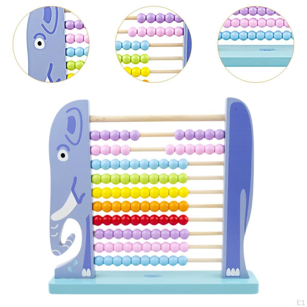 Wooden Frame Abacus Educational Toy Ten Set Kids Math Counters Add Subtract Montessori