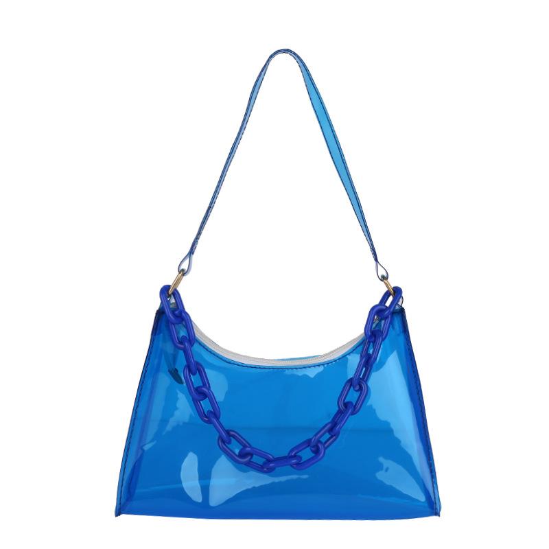 Modische Klare Gelee Damen Umhängetasche Transparente Wasserdichte Schulter Handtasche Geldbörse für Ausflüge Strand Schule