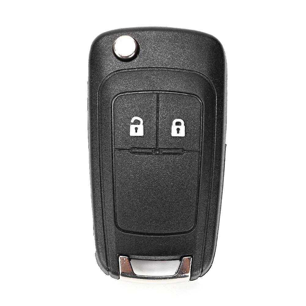 Black 2 Buttons Flip Car Key Fob Case Shell Replacement Accessory Fit for Opel