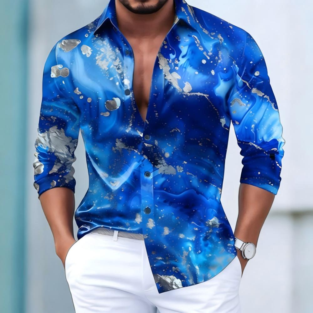 Men's Autumn Casual Fashion Long Sleeved Casual Collar Shirt Suitable t
