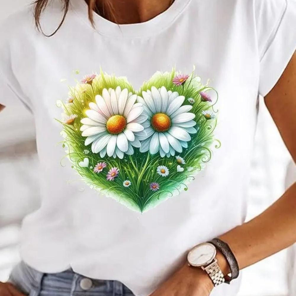 Butterfly Trend 90s Casual Top Clothes Female Short Sleeve Print Tshirts Fashion Oneck T Clothing for Women Graphic Tee