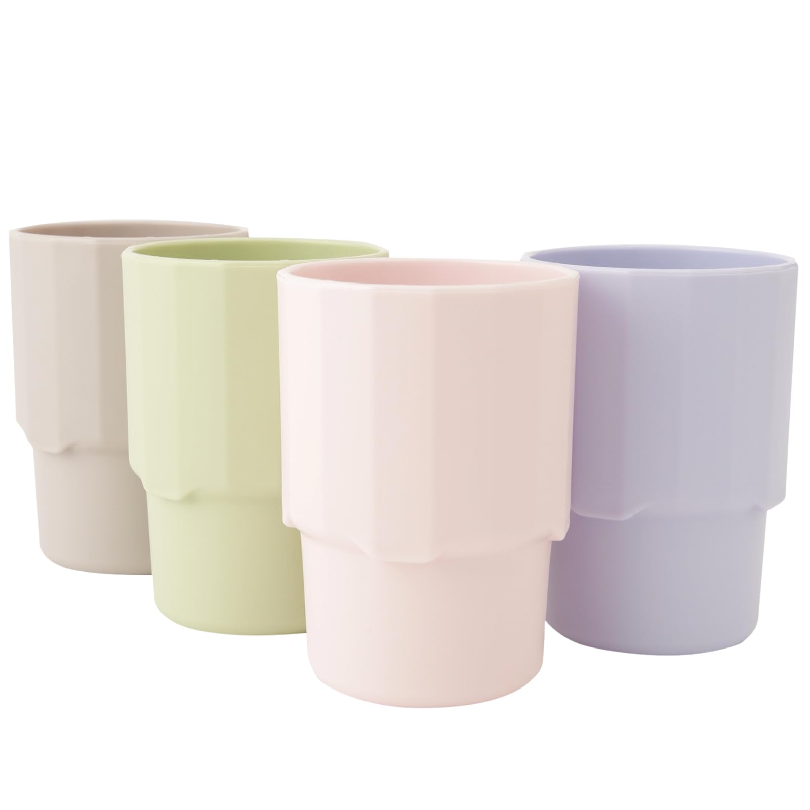 

Пластиковые стаканы FIOLLU 250 мл Набор из 4 штук Сделано в Японии Легкие Из пищевого ПП Не содержат БФА Подходят для микроволновой печи и посудомоечной машины Ударопрочные Текстурированные Можно