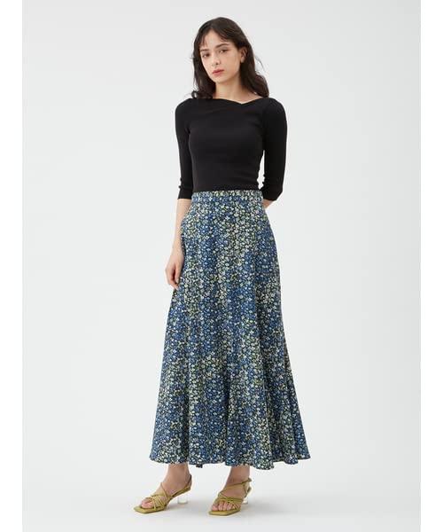 FRAY I.D. Escargot Flare Print Skirt