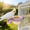 Bird Cage Feeder Bird Bowl Cage Feeder With Perch Cockatoo Food Bowl For Conure Parakeet Cockatoo Canary Cockatiel
