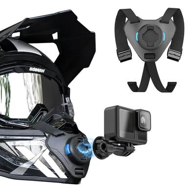 SUREWO Magnetic Quick Release Motorcycle Dirt Bike Bicycle Strap Holder Clamp Mount Compatible with Go Pro Hero DJI Osmo Action 5 AKASO and Most