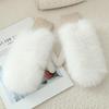 Women's Fashion Imitation Rabbit Fur Windproof Gloves Soft Thick Warm Winter Warm Gloves Lining Full Fingers Gloves Winter