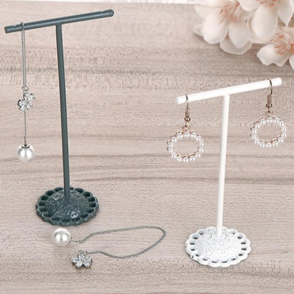 3Pcs/Set Metal Earrings Display Stand T-Shaped Necklace Organizer Rack  Counter