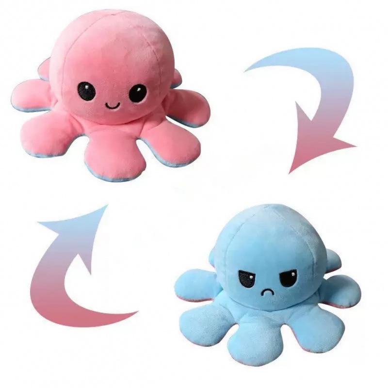 Reversible Octopus Plush Toy – Double-Sided Doll Gift for Girls & Kids, Handmade Bestseller