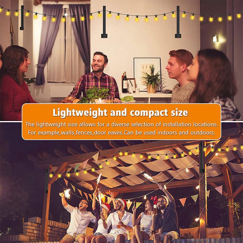 

Outdoor Garden Light Pole Stand Independent String Light Pole Fence Lighting Stand With Stable Structure For Yard Decoration 4 pcs