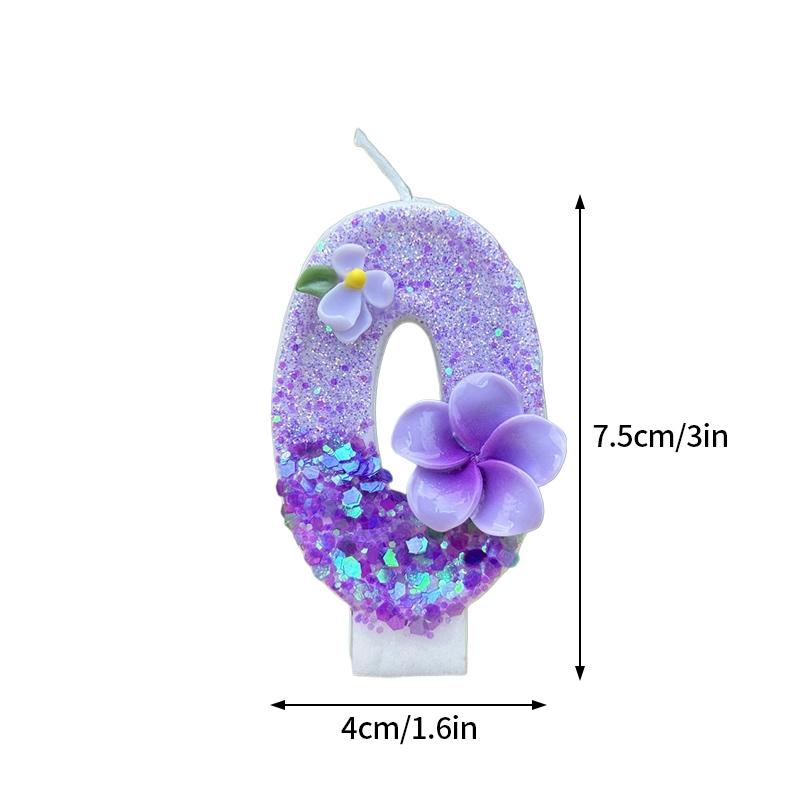Fairy Birthday Number Candles Purple Pink Digital Candle 0-9 Number Cake Topper Girls Birthday Party Cake Decoration Supplies