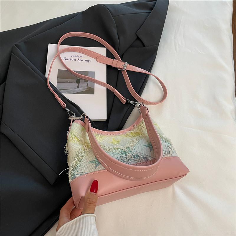 

Premium retro denim shoulder bag women s new niche casual versatile underarm bag messenger bag