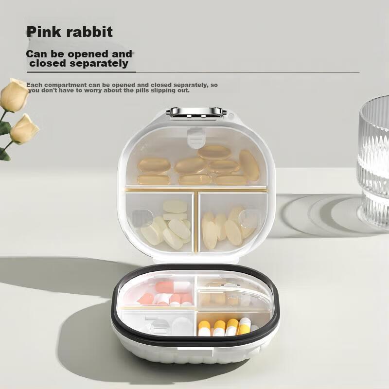 Baicaoyuan Portable Pill Organizer, Weekly Pill Box, Seven-Day Travel Pill Dispenser, Personal Organizer, Sealed Moisture-Proof Large Capacity