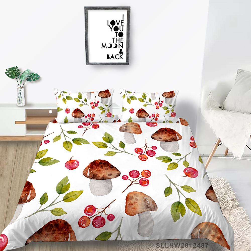 Flowers Theme Bedding Set Bedroom Quilt Cover Pillow Cover Home Bedding Set AU/EU/US Full Size Single/Double Bed Home Furniture