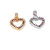 Romantic Two-Tone Heart Pendant with Multi-Color Gemstones, Women's Fashion Clavicle Chain Ornament