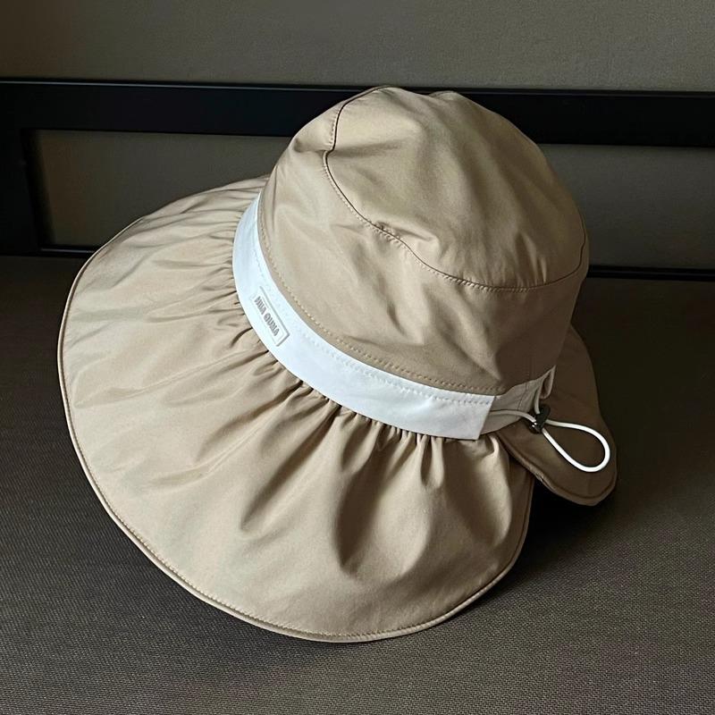 Bucket Hat Female Face Small Sunscreen Hat Summer Outdoor Travel Visor Hat UV Protection Big Eaves Sun Hat