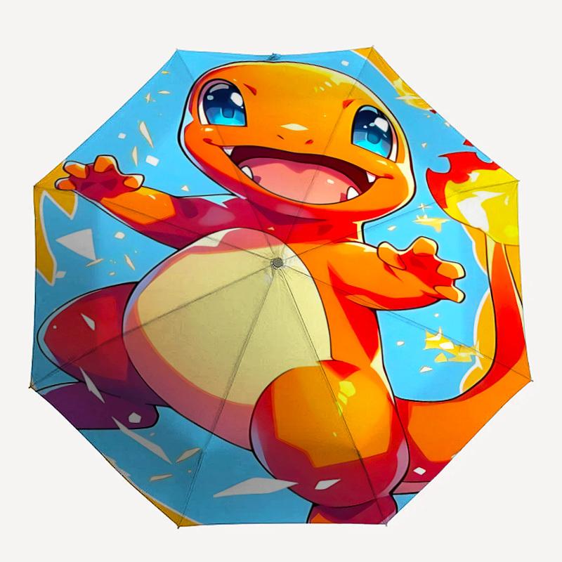 

1pc Charmander Pokémon Automatic Open/Close Folding Umbrella, Windproof 8-Rib Construction, Lightweight Travel Umbrella, Ideal Gift 43