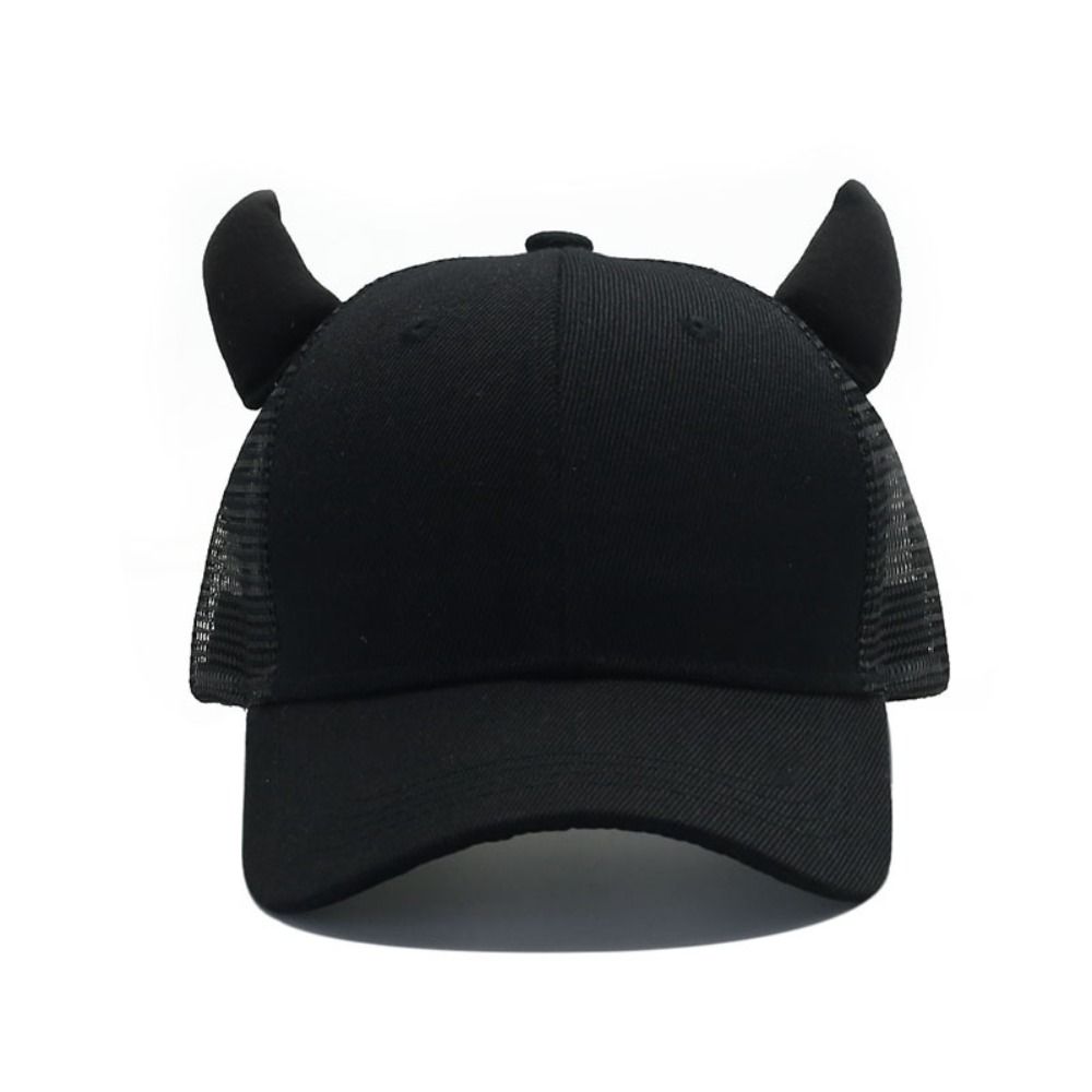 Breathable Ox Horn Baseball Cap Sun-proof Baseball Hats Casual Sport Trucker Hat Cosplay